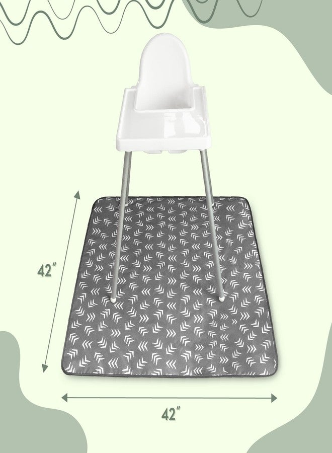 S&T INC. Baby Splat Mat for Under High Chair, Water Resistant Floor Mat, 42 Inches by 42 Inches, Grey Scatter - Image 5